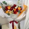 Bó hoa hồng Ecudo mix hồng cam