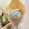 BO185 Bó Hoa Mini Cẩm Tú Cầu mix Đồng Tiền