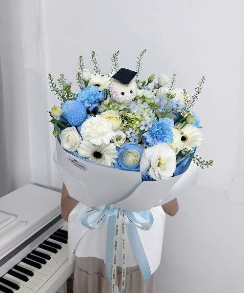 Bó hoa Cẩm Tú Cầu mix Cát Tường, Đồng Tiền, Phăng BO193